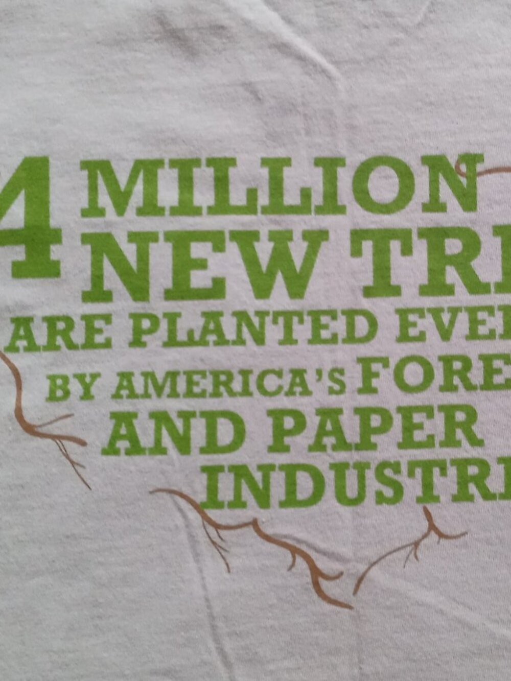 4 Million Trees are Planted Everyday by Industries Sage-green Awareness Tshirt - Picture 2 of 8